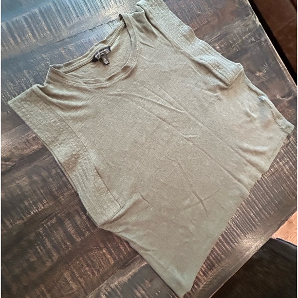 Banana Republic Linen Top Shirt Sleeveless Muscle khaki Size Small - Picture 2 of 7